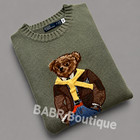 Polo Ralph Lauren Olive Green Teddy Bear Cotton Sweater Men   s Size L - Nwt