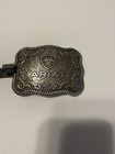 Ariat Western Belt Buckle Scalloped Logo Rectangular Silver