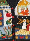 Vtg 90 s Heirloom Collectibles Fall Americana Farm Sweater Cardigan Size M 1996