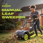 Manual Leaf Sweeper  Lightweight 21  Yard Lawn Tool With Collection Bag open Box