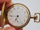 Antique Gold Filled Elgin Nat l Watch Co Railroad Hunter Lapel Pocket Watch Runs