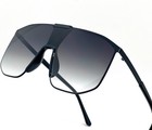 Men Women Black Lens Glasses Sunglasses Fashion Big Oversize Flat Lens Square