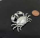 Large Crab Antique Silver Pewter   Alloy Pendant Crusty Crustacean 39x54mm