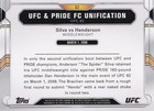 Anderson Silva 2015 Topps Ufc Chronicles Card  62 82 Vs Dan Henderson Pride Fc
