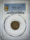 1858 Flying Eagle Cent - Small Letters - Pcgs Au53