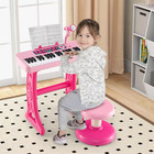 37-key Kids Piano Keyboard Toy Musical Electronic Instrument With Stool Pink