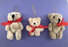 Vintage Plush Teddy Bear Jointed Poseable Christmas Ornament Lot 3   - 4  Lot Of 5