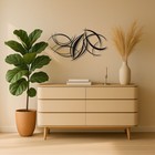 Modern Black Metal Wall Art - Minimalist 3d Curved Lines Decor For Living Room