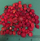  70  Vintage Diminutive Red Glass Shank Craft Buttons W paint Loss-z279