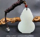 2 2  Old Chinese Hetian Jade Carving Kwan-yin Guan Yin Goddess Gourd Pendant