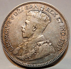 1920 Canada 25 Cents - Vf ef - Quarter Km  24a Silver First Year Type Original