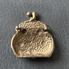 Vintage Purse Pill Box Brooch Pin Gold Tone Charm Multicolor Rhinestone