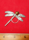 Eyeglass Holder - Dragonfly- Silver Tone - Signed H  Adam -2 1 4  X 2 1 4 In 