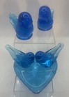 Glass Blue Birds Of Happiness Set Of 3