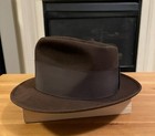 1950s Vintage Resistol Brown 2    Brim Fur Felt Brown Trilby Fedora Hat 6   