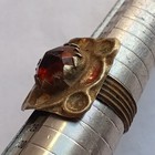 Ancient Rare Silver Viking Ring Stunning Authentic Antique Artifact Red Stone