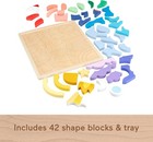 Fisher-price Wood Preschool Toy Space Blocks Jigsaw Puzzle  42 Wooden Pieces For