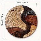 Set Of 6 Wood Pattern Coasters-rustic Round Drink Coaster Set absorbent