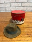 Antique Stetson Miniature Salesman Sample Hat   Christmas Scene Box