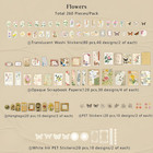 260 Pcs Vintage Scrapbooking Supplies Kit For Beginners  flowers 