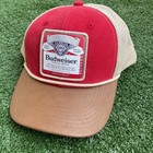 Budweiser King Of Beer Men s Red Snapback Trucker Hat Cap 90s Vintage Look