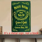 2d Flat  2d Flat Art Deco  packers Nation  Vintage Iron Tin Metal Signs 8x12 In