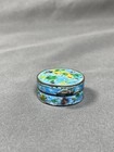 Small Vintage Chinese Copper Enamel Snuff Pill Box W  Floral Flower Design
