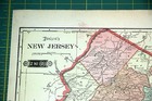 New Jersey - Rare Original Vintage 1900 Antique Tunison Colored World Atlas Map