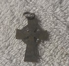 Vintage Celtic Cross Pendant Silver Tone Antiqued Religious Irish Christian Neck