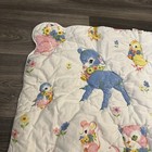 Vintage 1960s 70s Galante Baby Animal Floral Nursery Baby Blanket 37  X 30 