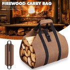 Firewood Log Carrier Bag Heavy Duty Waxed Canvas Log Tote Holder For Fireplace