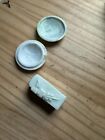 Vintage 1990s Carved Chinese Nephrite Lantian Jade Seal Set In Camphor Wood Box