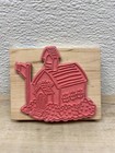 2007 Stampabilities School House Wood Mounted Rubber Stamp