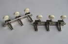 Vintage 3-on-a Plate Guitar Tuning Keys Tuners Nickel W  Ivory For Lp Sg Junior