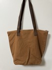 Twig And Horn Canvas  Leather Traveler Tote Knitting Bag Brown Made In Usa