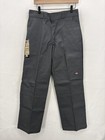 Dickies Twill Work Pants Mens 32x32 Gray Loose Fit Straight Leg Double Knee Nwt