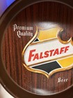 Vintage Falstaff Beer Logo Bar Tavern Faux Wood Grain Metal Serving Tray Nice