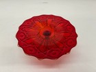 Vtg Le Smith Kemple Mckee Quintec Amberina Art Glass Cake Plate Stand Reactive