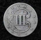1852 Three Cent Silver   Slightly Bent   Second Year   5879