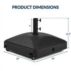 37l Capacity Square Fillable Rolling Patio Umbrella Base Stand Water