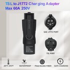 Tesla To J1772 Charging Adapter Max 60a   250v Compatible With Level 2 Black