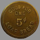 C 1910s Fairfield Iowa Token - Phillip Sauer s Bakery - Good For 5   Loaf Bread