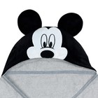 Lambs   Ivy Disney Baby Mickey Mouse Gray Cotton Hooded Baby Bath Towel