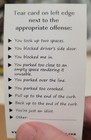 Learn How To Park Moron Bad Parking 2-sided Business Cards Park Ticket 50 Pack