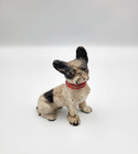 Antique Hubley Cast Iron French Bulldog Paperweight Miniature 3  Red Collar