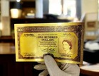 Malaya   British Borneo 100 Dollar Commemorative Gold Pvc Banknote Elizabeth Ii