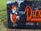 Large Vintage Duxbak Corp  Porcelain Heavy Metal Pet Sign 24 x 12 