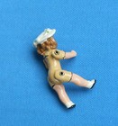 Vintage Miniature Dollhouse Enamel Metal Girl Doll Moveable Rivitedjoints 1 1 2 
