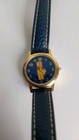 Vintage Disney Store Winnie The Pooh Watch Blue Leather Ds-283 Wristwatch