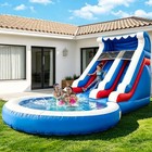 24ft Commercial Pvc Inflatable Water Slide Combo Big Splash Pool For Adult Kids
